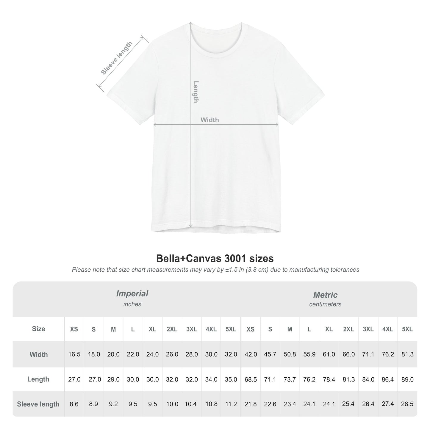 Unisex size chart for Burn the Patriarchy tee