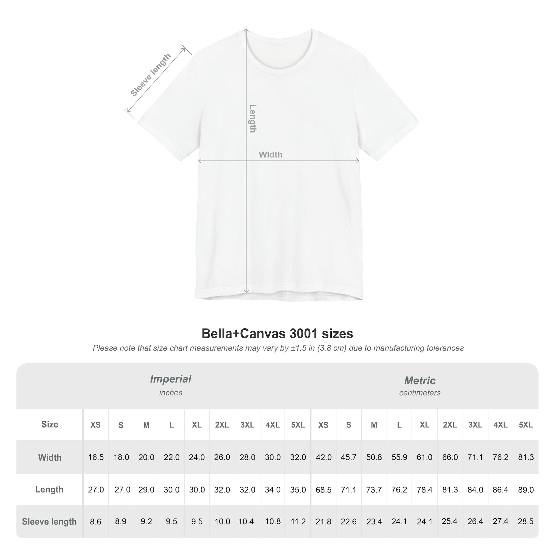 Unisex size chart for Burn the Patriarchy tee